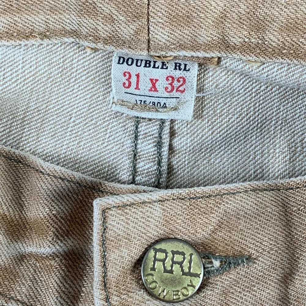 Double RRL Jeans Men 31x29 High Rise Slim Japanese Denim Brown Cowboy Western